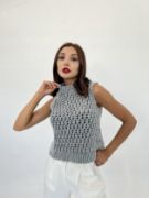 43021 TRİKO FİLE SÜVETER-GRİ resmi